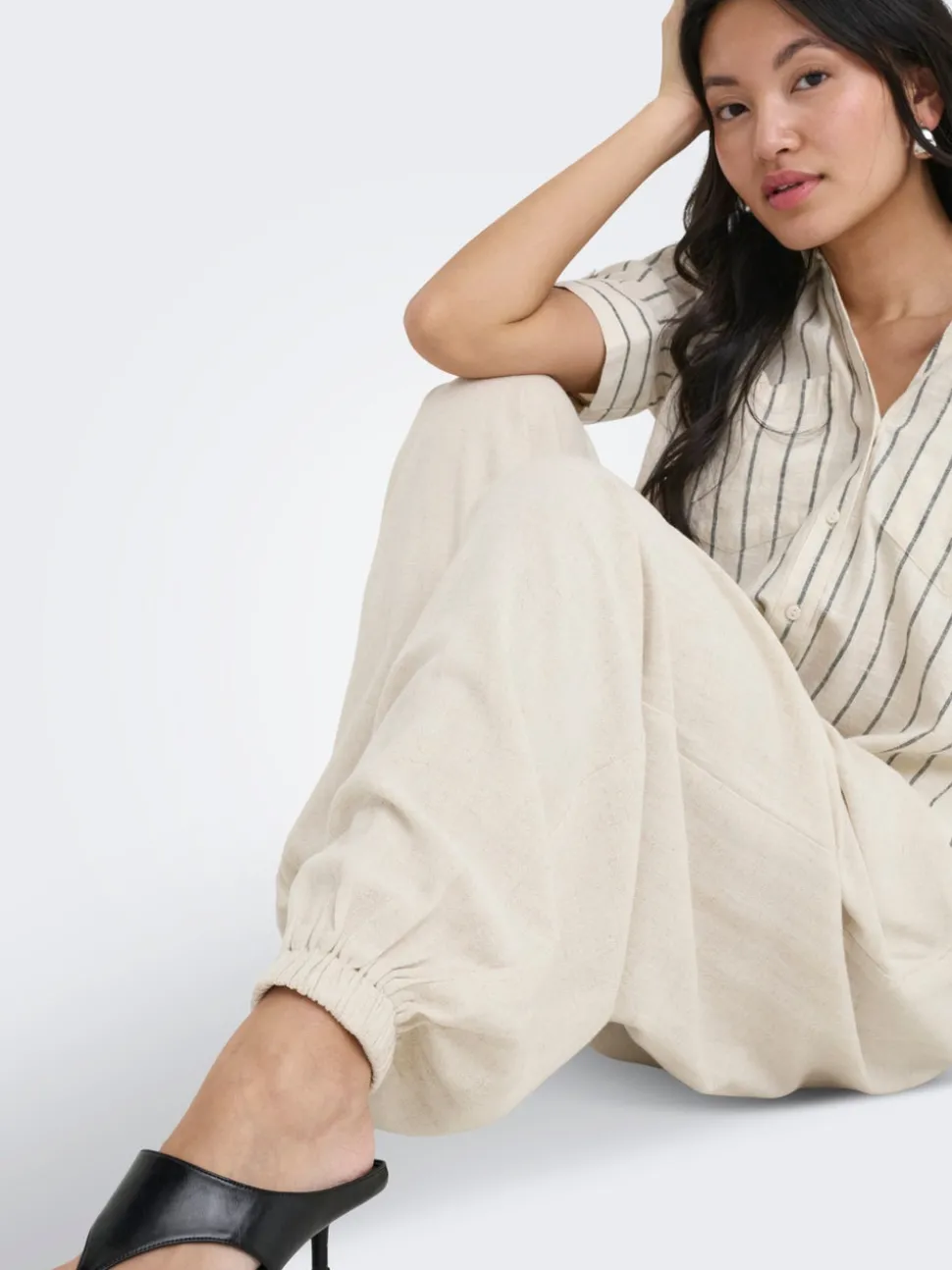 ONLSIESTA Wide Leg Fit Lin Bukser med vide ben