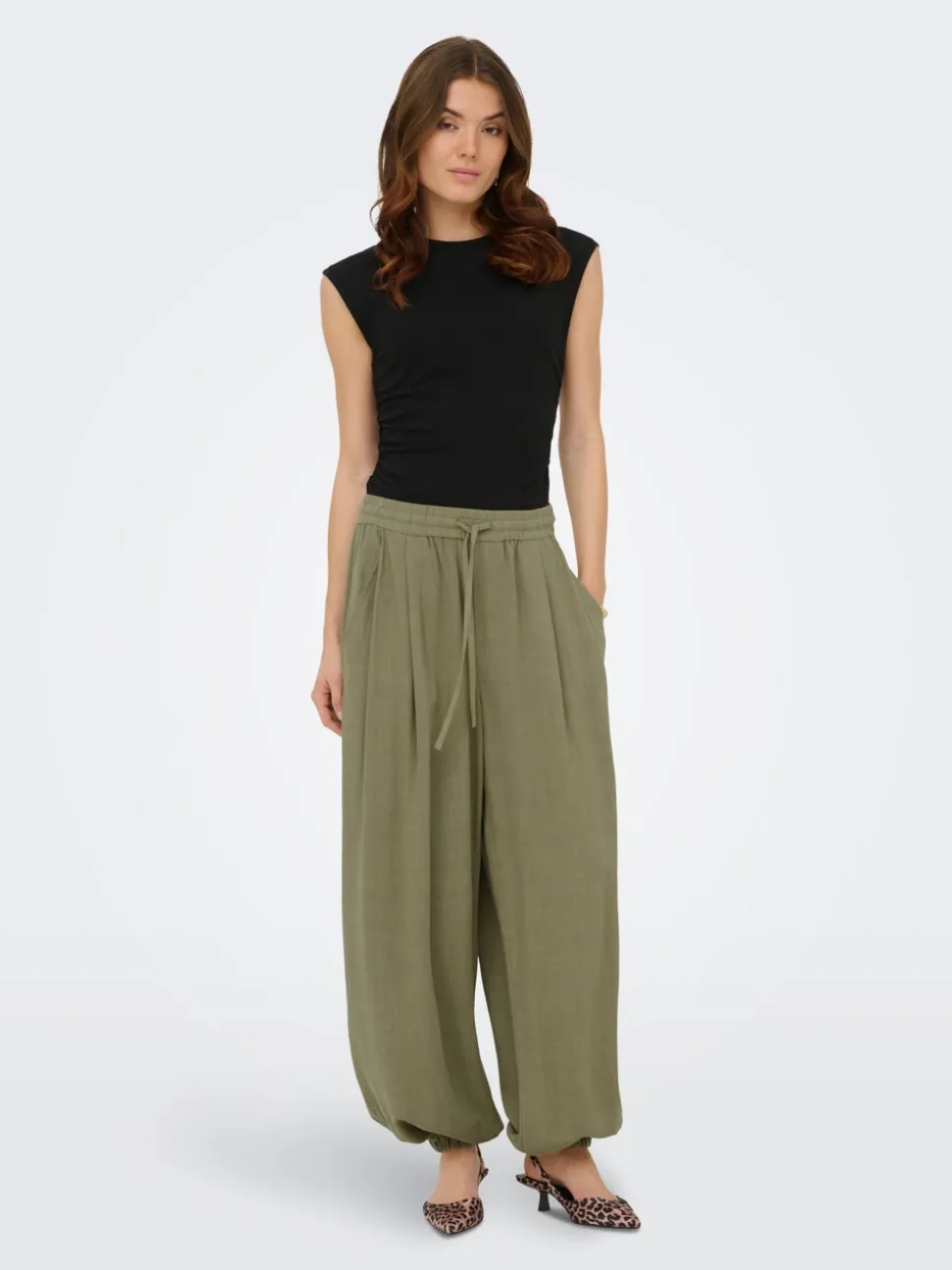 ONLSIESTA Wide Leg Fit Lin Bukser med vide ben