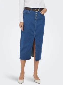 ONLSILJA Denimskjørt Midiskjørt