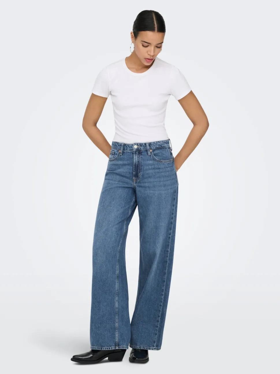 ONLSILKY Høy midje Wide Leg Fit Jeans