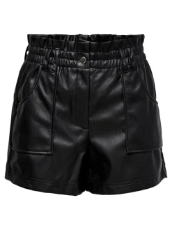 ONLSTEPHANIE Regular Fit Shorts i kunstskinn