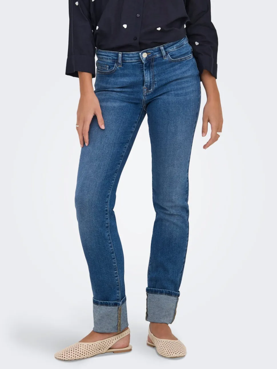 ONLSUI Middels høy midje Slim Fit Jeans