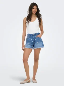 ONLZUMA Middels høy midje Regular Fit Denimshorts