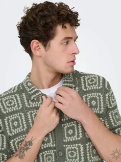 ONSBART Strikket poloskjorte