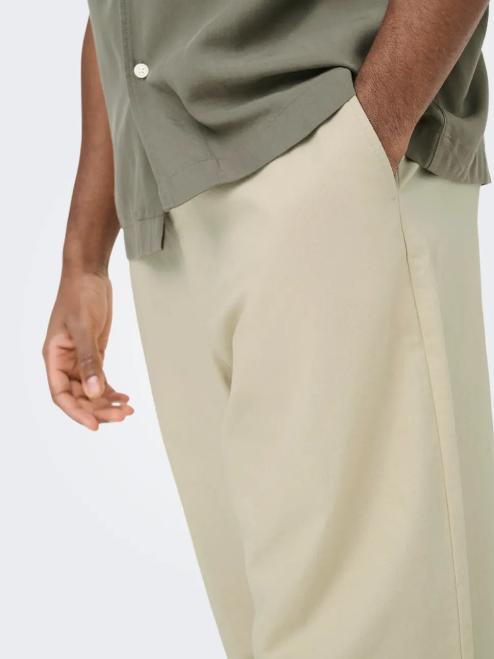 ONSDAVES Wide Leg Fit Lin Bukser