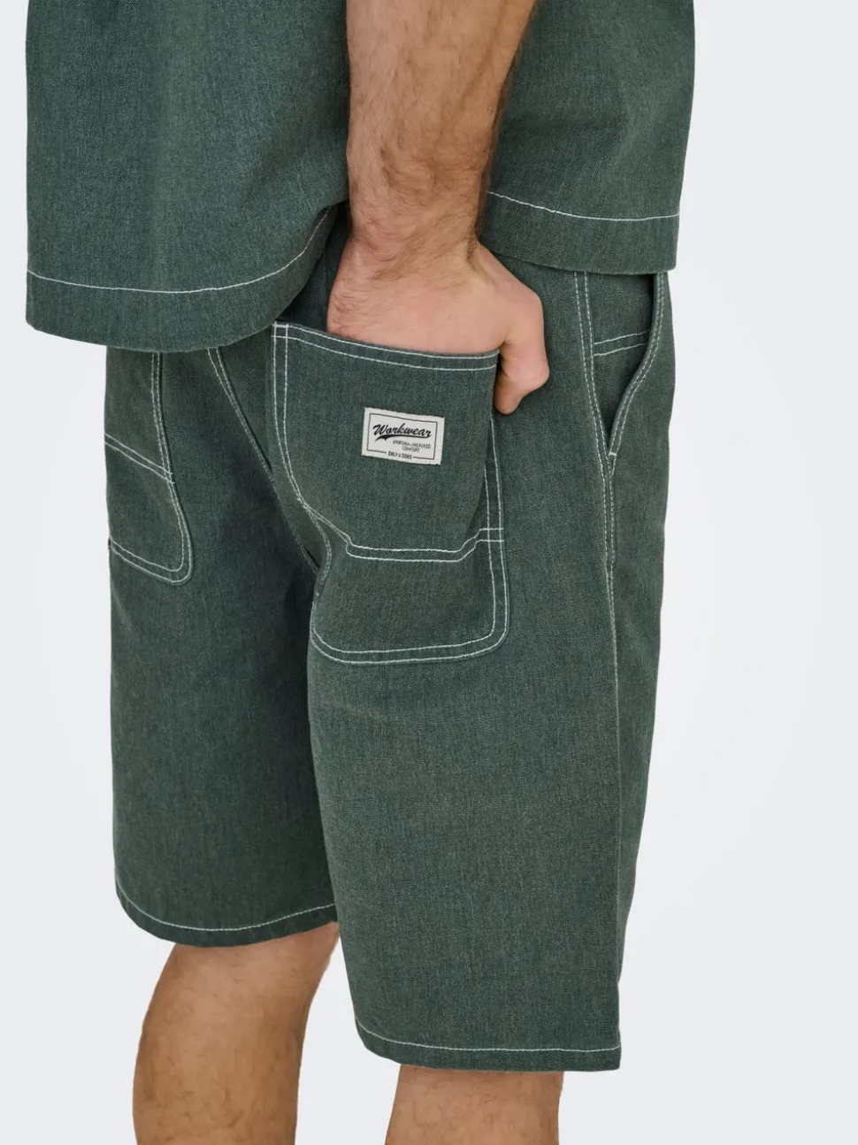 ONSEDGE Middels høyt snitt Straight Fit Shorts med 5 lommer