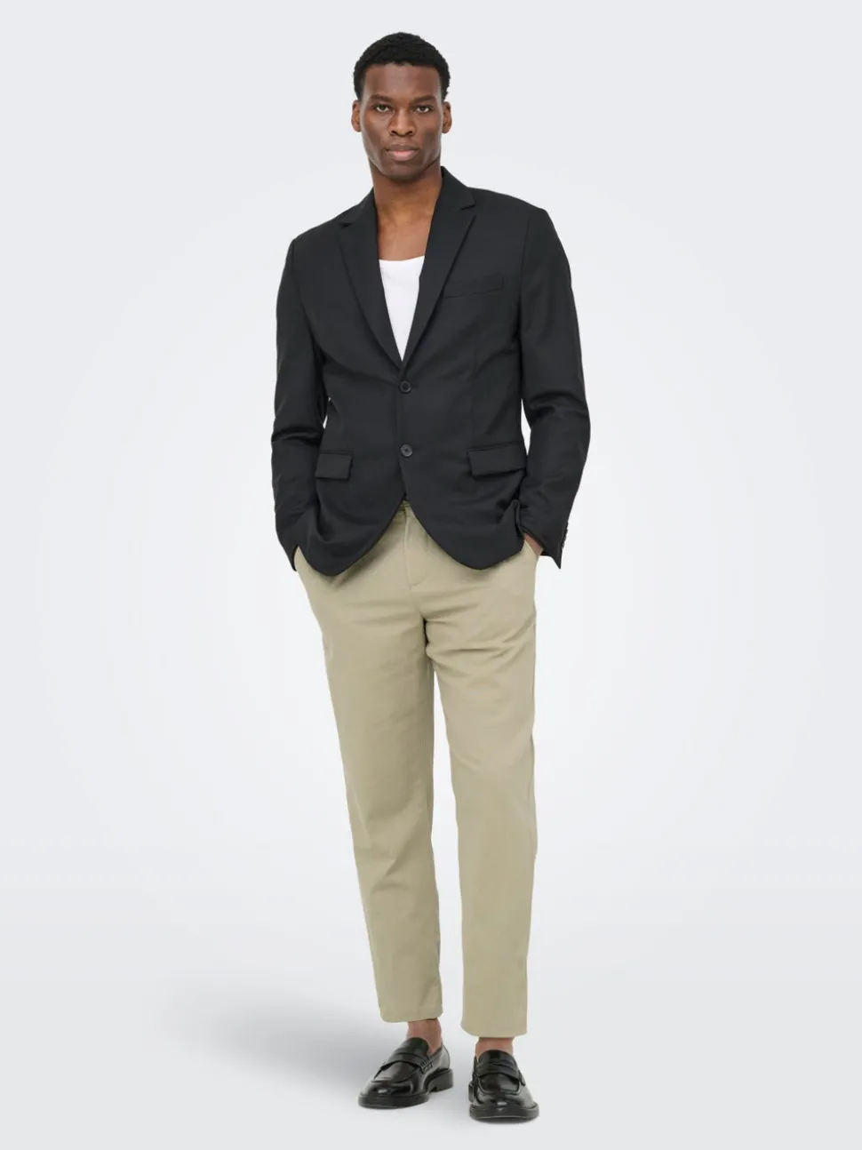 ONSLEO Tapered Fit - Cropped Lin Chinobukse