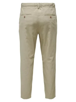 ONSLEO Tapered Fit - Cropped Lin Chinobukse