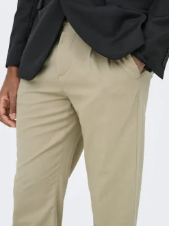 ONSLEO Tapered Fit - Cropped Lin Chinobukse
