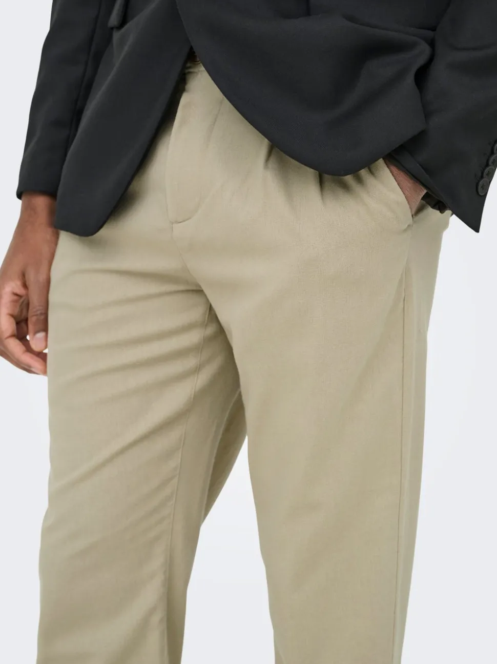 ONSLEO Tapered Fit - Cropped Lin Chinobukse