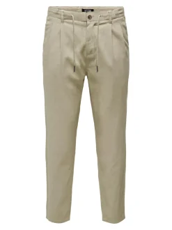 ONSLEO Tapered Fit - Cropped Lin Chinobukse