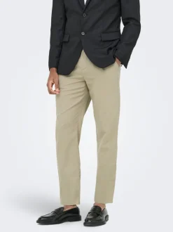 ONSLEO Tapered Fit - Cropped Lin Chinobukse