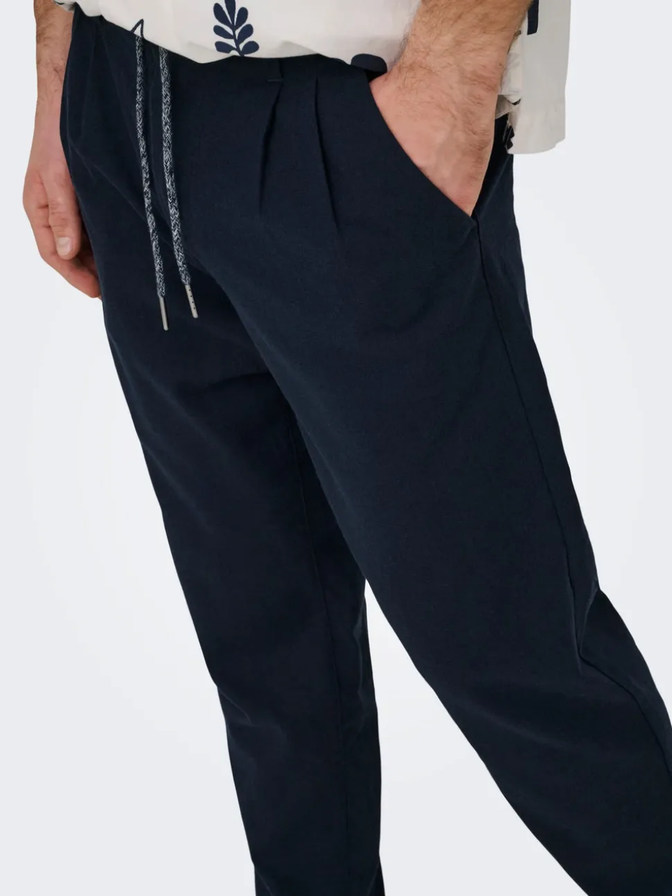 ONSLEO Tapered Fit - Cropped Lin Chinobukse