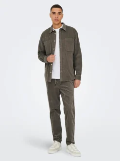 ONSLINUS Cordfløyelsbukser med tapered fit