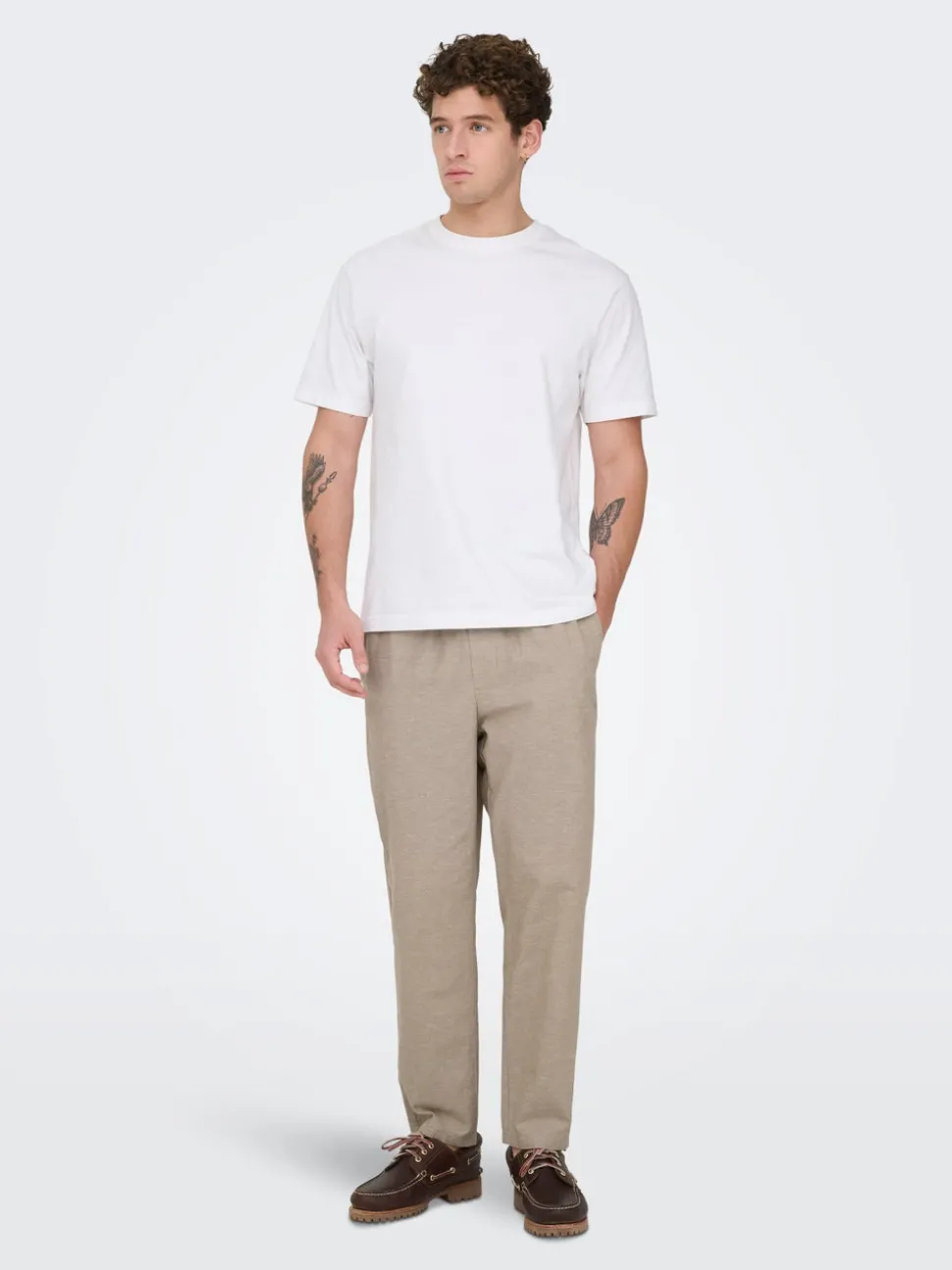 ONSLINUS Tapered Fit Lin Joggebukse