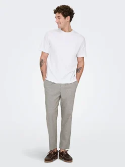 ONSLINUS Tapered Fit Lin Joggebukse