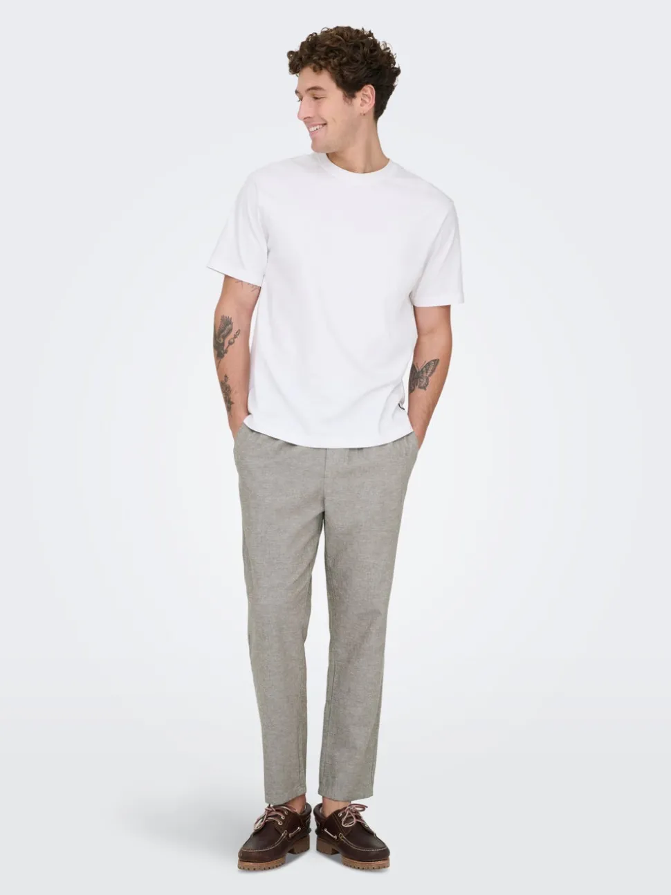ONSLINUS Tapered Fit Lin Joggebukse