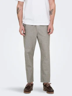 ONSLINUS Tapered Fit Lin Joggebukse
