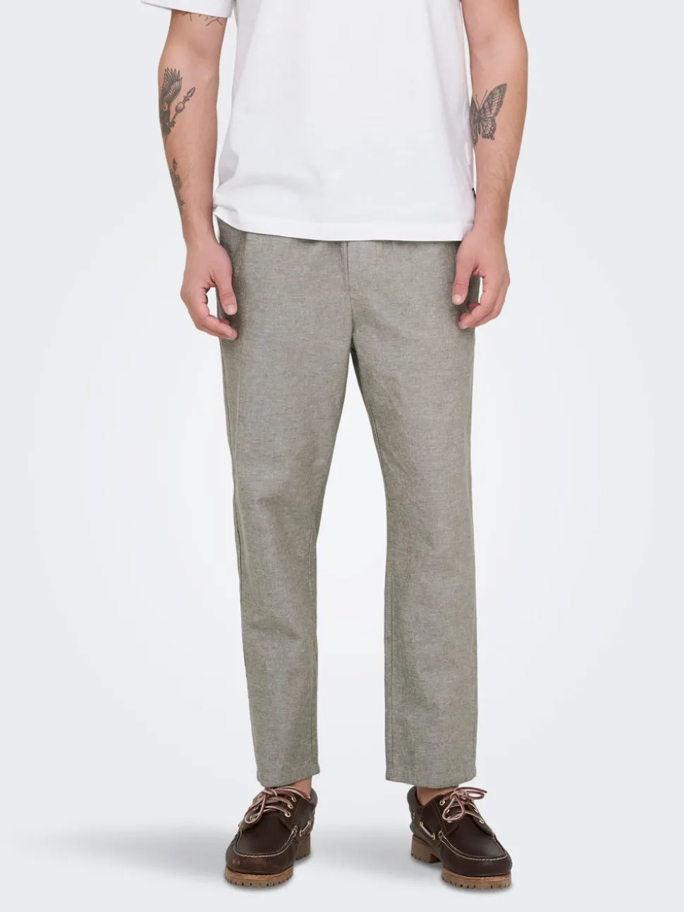 ONSLINUS Tapered Fit Lin Joggebukse