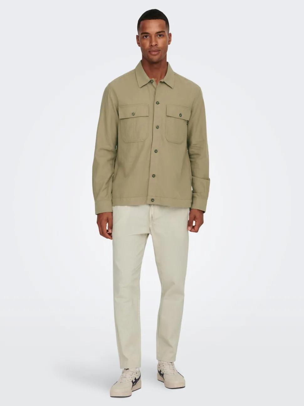 ONSLINUS Tapered Fit Lin Joggebukse