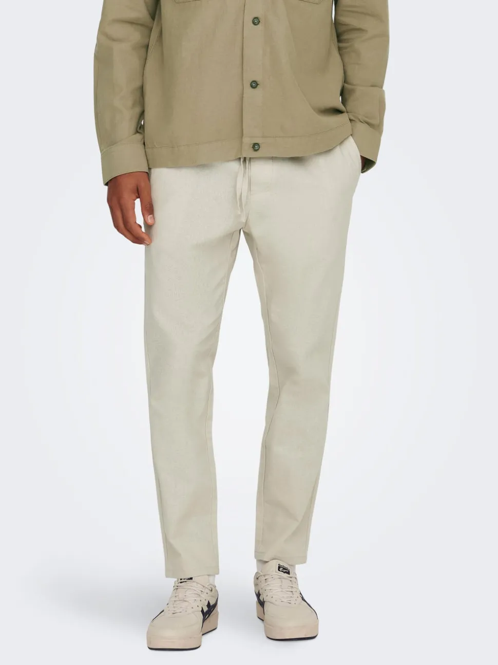 ONSLINUS Tapered Fit Lin Joggebukse