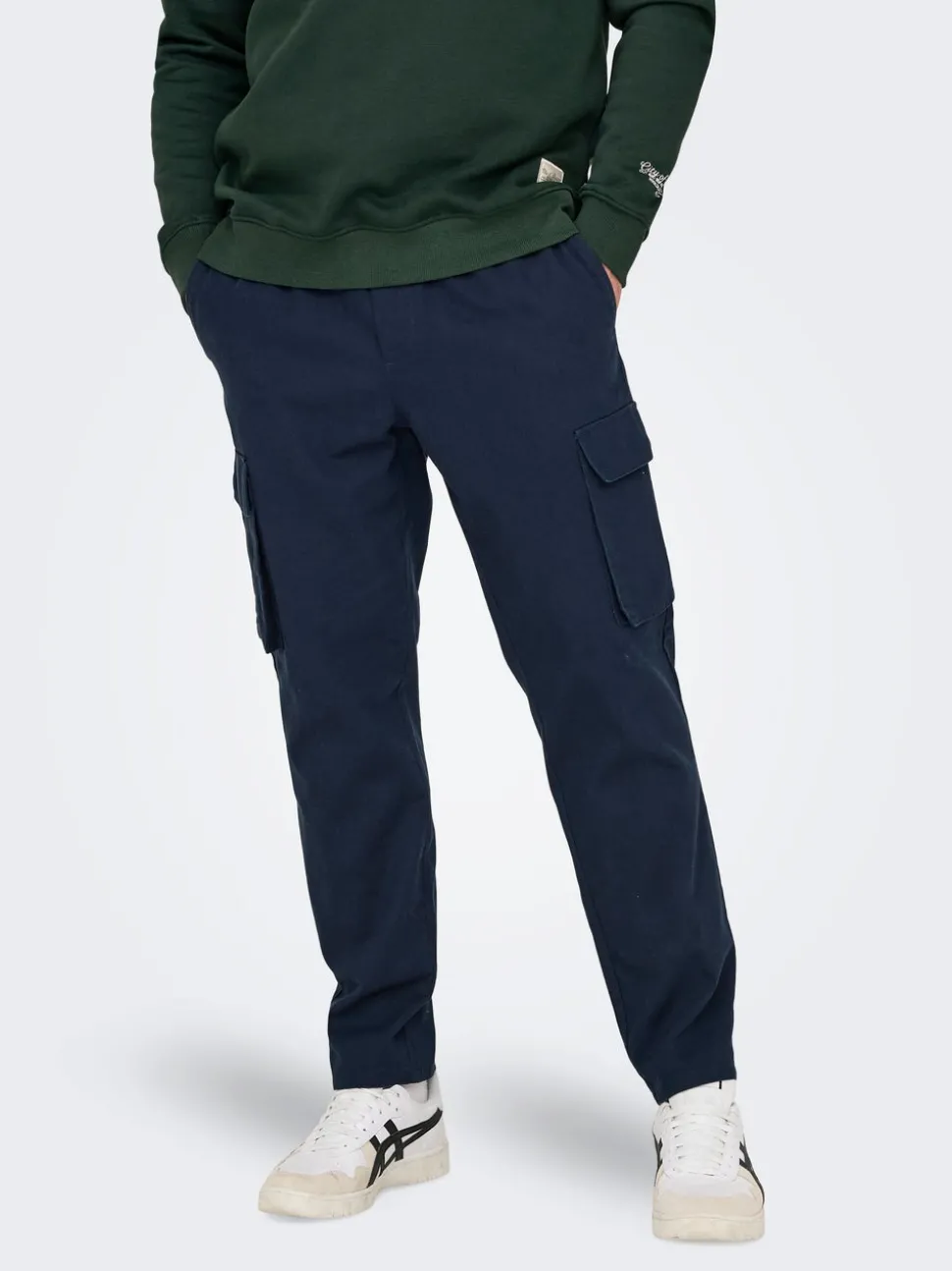 ONSLINUS Tapered Fit Lin Cargobukse