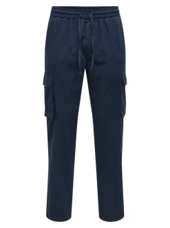 ONSLINUS Tapered Fit Lin Cargobukse