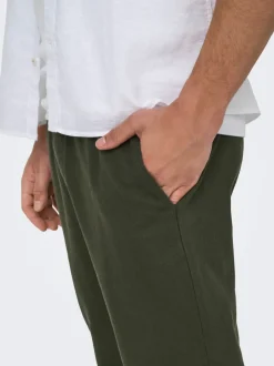 ONSLINUS Tapered Fit Lin Joggebukse