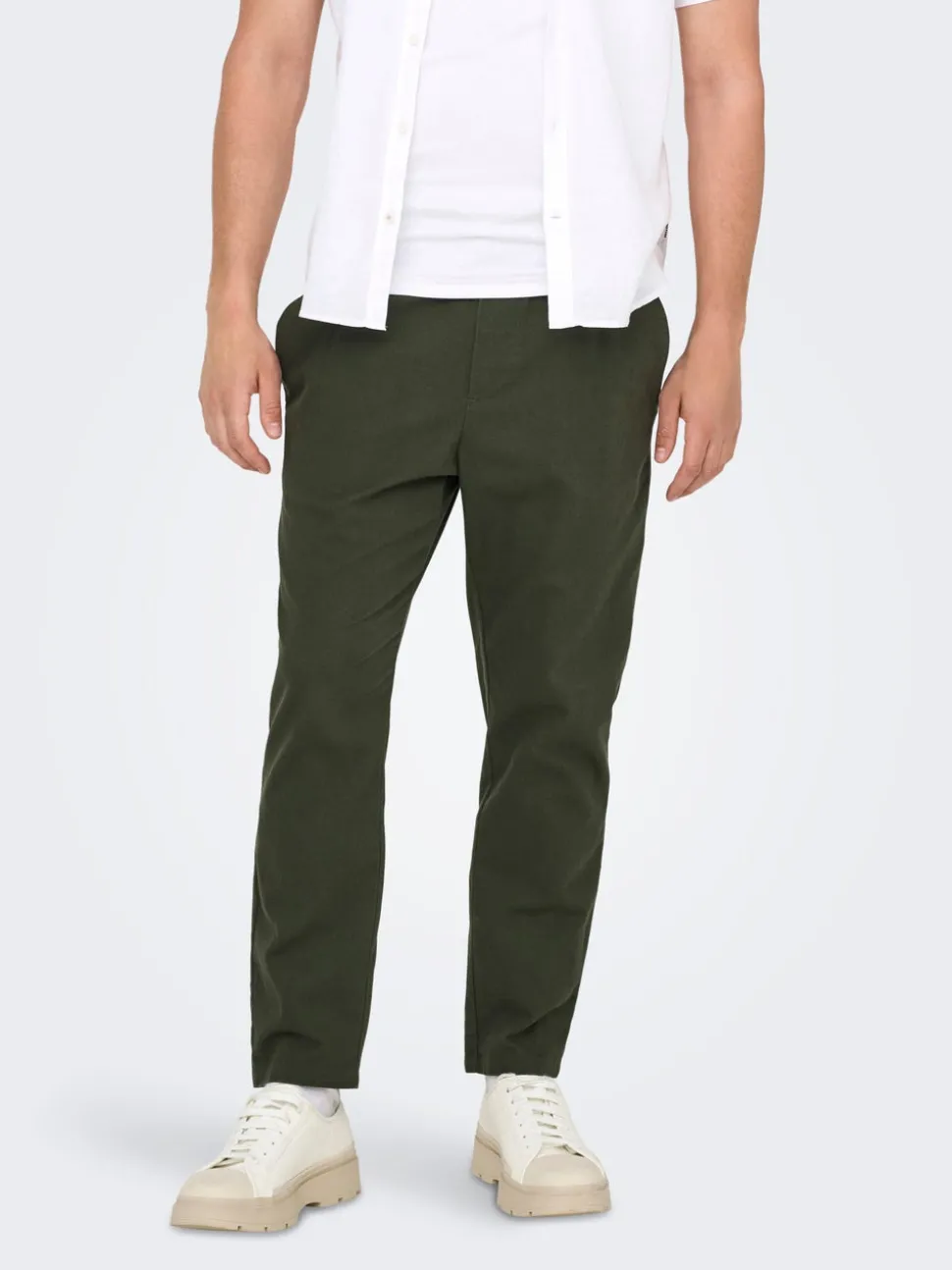ONSLINUS Tapered Fit Lin Joggebukse