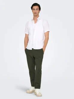 ONSLINUS Tapered Fit Lin Joggebukse