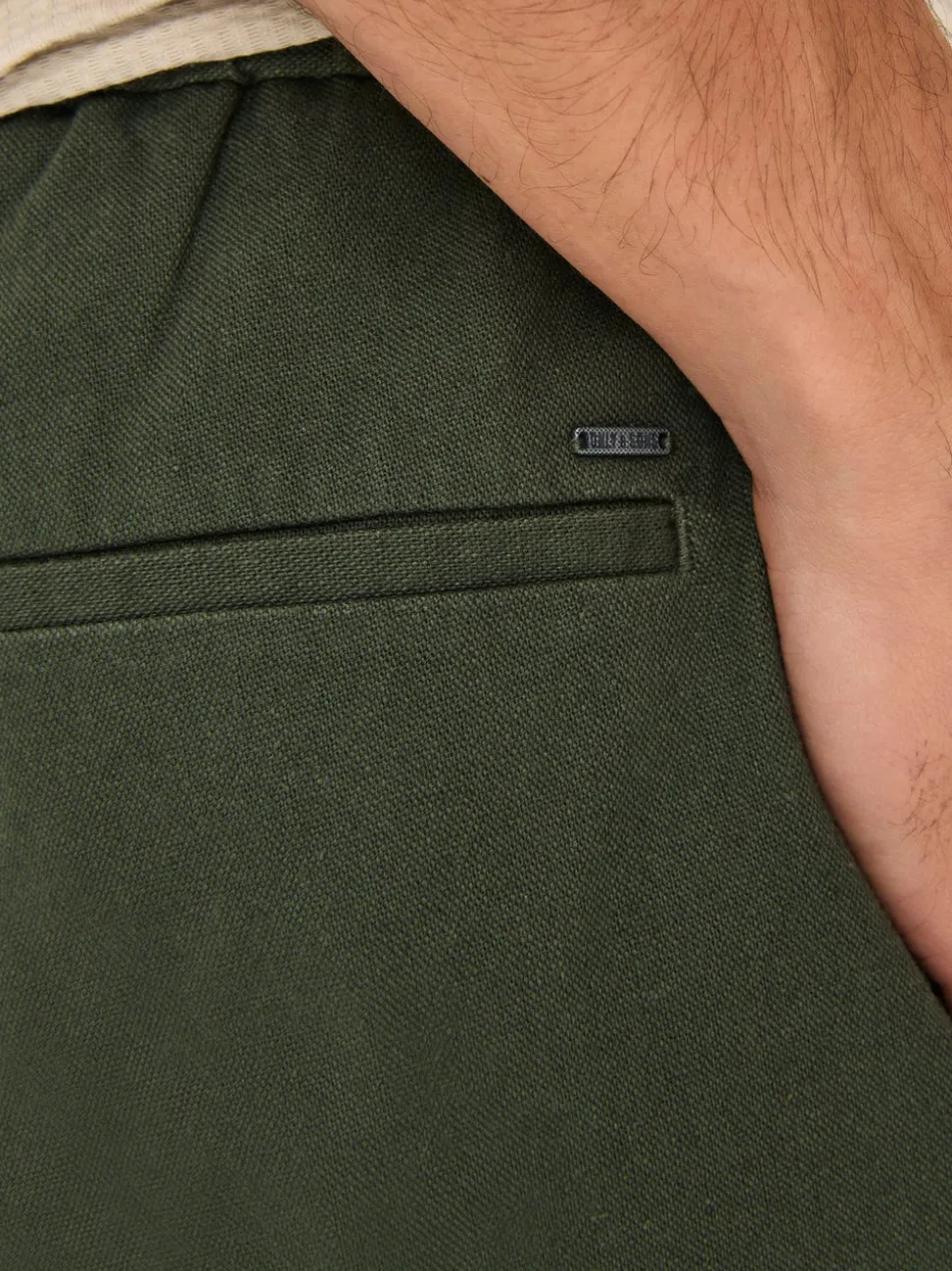 ONSLINUS Tapered Fit Lin Joggebukse