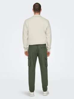 ONSLINUS Tapered Fit Lin Cargobukse