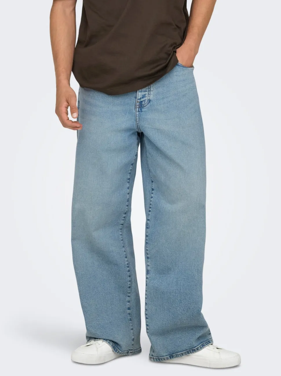 ONSREMI Middels høyt snitt Wide Leg Fit Stretch Jeans