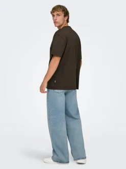 ONSREMI Middels høyt snitt Wide Leg Fit Stretch Jeans