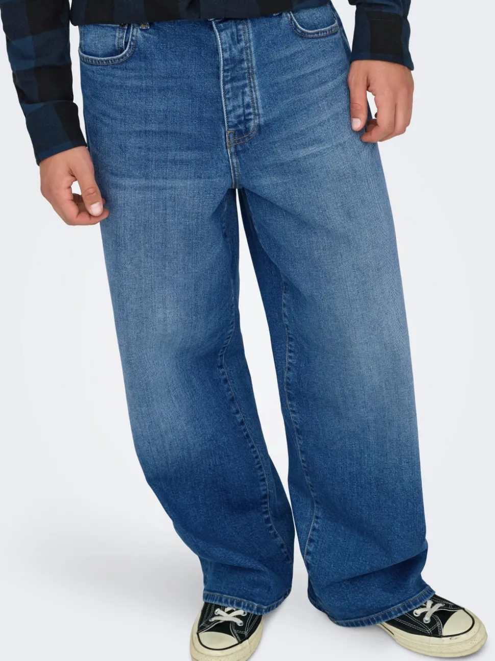 ONSREMI Middels høyt snitt Wide Leg Fit Stretch Jeans