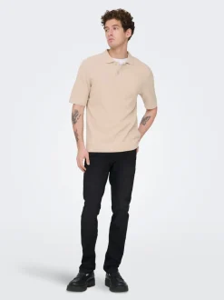 ONSTONY Strikket poloskjorte