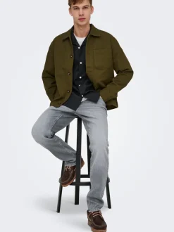 ONSWOLF Middels høyt snitt Regular Fit Jeans