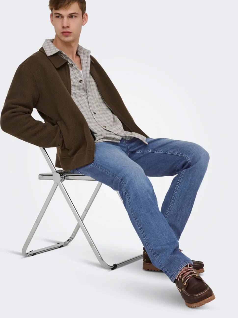 ONSWOLF Middels høyt snitt Regular Fit Jeans