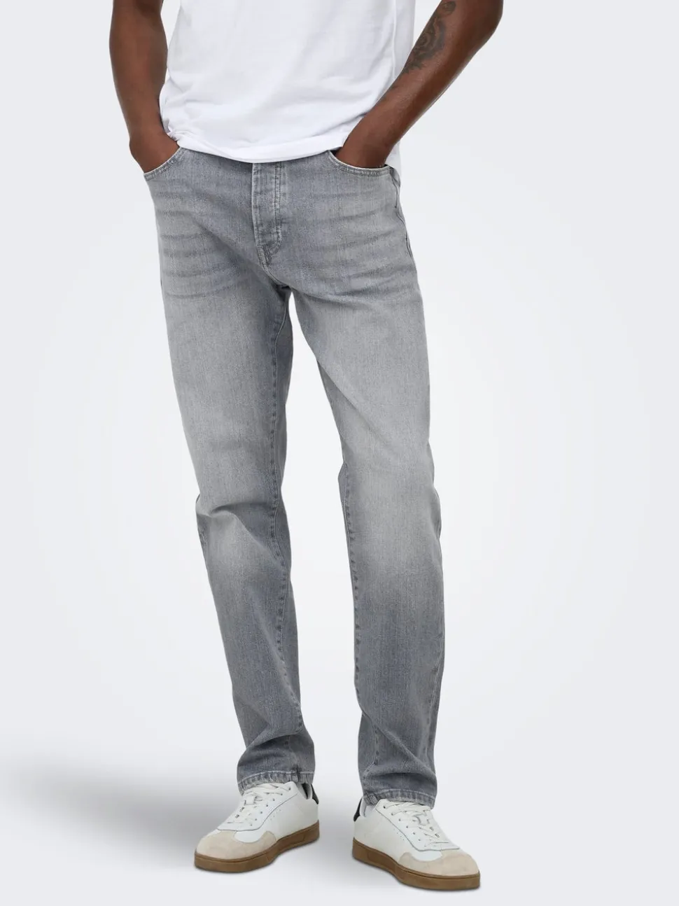 ONSYOKE Middels høyt snitt Tapered Fit Stretch Jeans