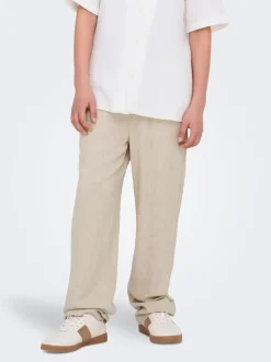 OSJSINUS Loose fit Lin Bukser